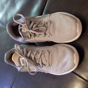 Gray and White Nike Sneakers